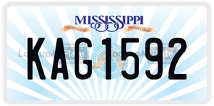 KAG1592 license plate in Mississippi