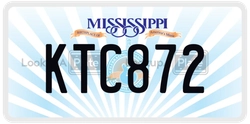 KTC872  license plate in MS