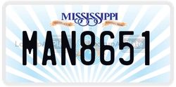 MAN8651  license plate in MS