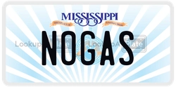 NOGAS  license plate in MS