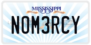NOM3RCY license plate in Mississippi