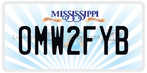 OMW2FYB license plate in Mississippi
