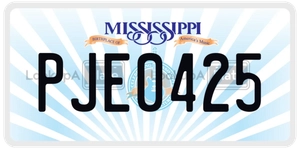 PJE0425 license plate in Mississippi