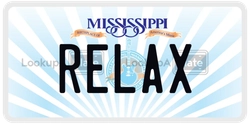 RELAX  license plate in MS