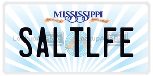 SALTLFE license plate in Mississippi