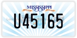 U45165  license plate in MS