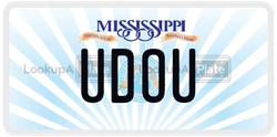 UDOU  license plate in MS