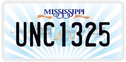 UNC1325  license plate in MS