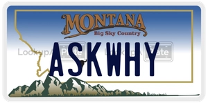 ASKWHY license plate in Montana