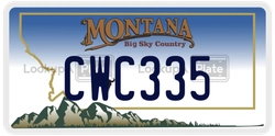 CWC335  license plate in MT