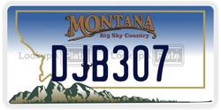 DJB307  license plate in MT