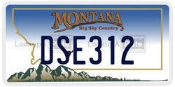DSE312  license plate in MT