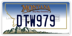 DTW979  license plate in MT
