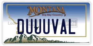 DUUUVAL license plate in Montana