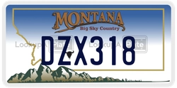 DZX318  license plate in MT