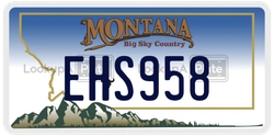 EHS958  license plate in MT