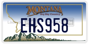 EHS958 license plate in Montana