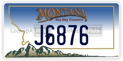 J6876  license plate in MT