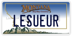 LESUEUR  license plate in MT
