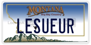 LESUEUR license plate in Montana