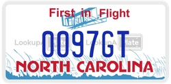 0097GT  license plate in NC