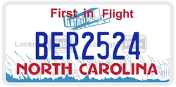 BER2524  license plate in NC