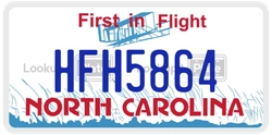 HFH5864  license plate in NC