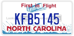 KFB5145  license plate in NC