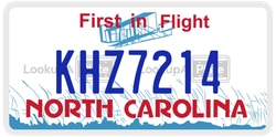 KHZ7214  license plate in NC