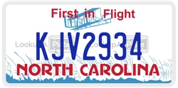 KJV2934  license plate in NC