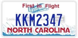 KKM2347  license plate in NC