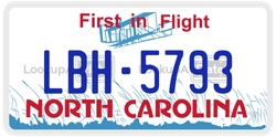 LBH-5793  license plate in NC