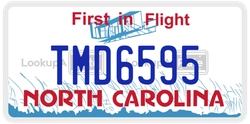 TMD6595  license plate in NC