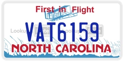 VAT6159  license plate in NC