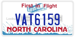 VAT6159 license plate in North Carolina