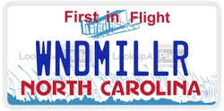 WNDMILLR  license plate in NC