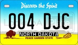 004DJC license plate in North Dakota