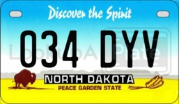 034DYV license plate in North Dakota