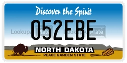 052EBE  license plate in ND