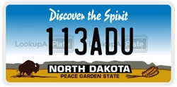 113ADU  license plate in ND