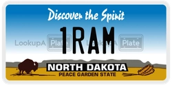 1RAM  license plate in ND