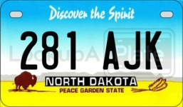 281AJK license plate in North Dakota