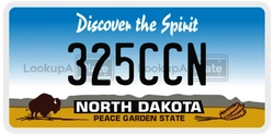 325CCN  license plate in ND