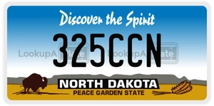 325CCN license plate in North Dakota