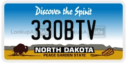 330BTV  license plate in ND
