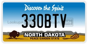 330BTV license plate in North Dakota