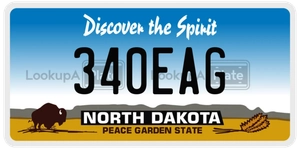 340EAG license plate in North Dakota