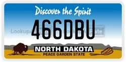 466DBU  license plate in ND