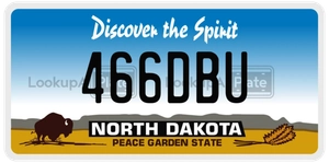 466DBU license plate in North Dakota