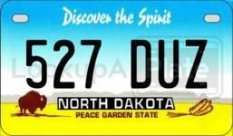 527DUZ license plate in North Dakota